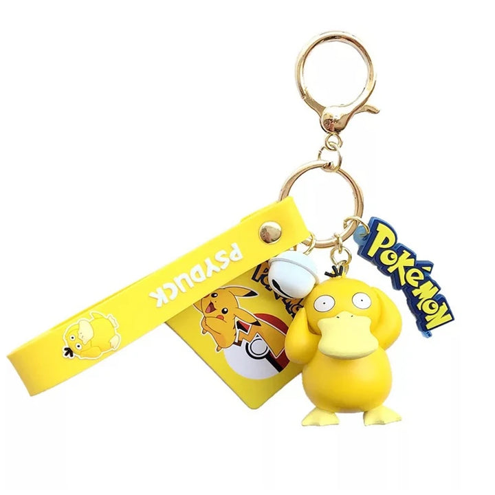 Genuine Pokemon Action Figure Pikachu Keychain Pokémon Keychain Squirtle Psyduck Keychain Model Car Keychain
