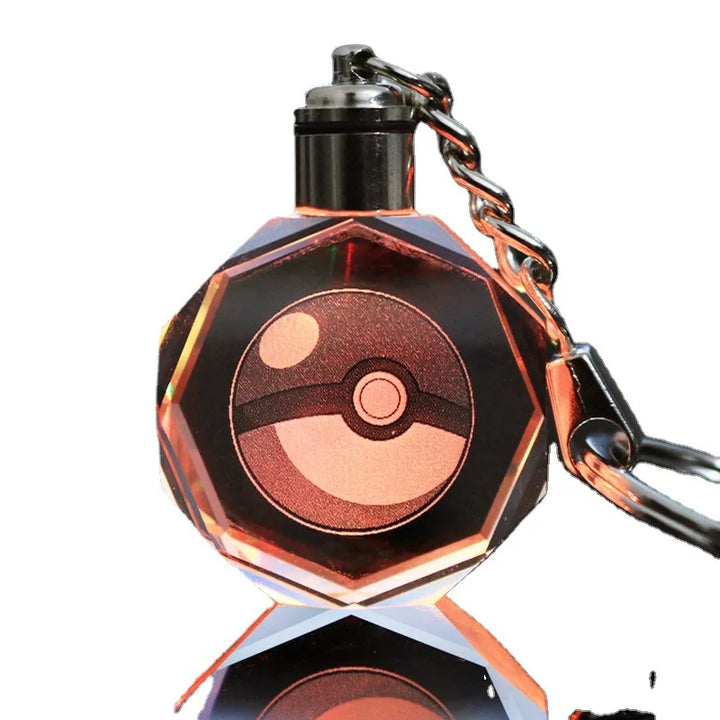 Pokemon Anime Figures Pikachu Charizard Rayquaza Arceus Mewtwo Crystal Luminous Keychain Pendant Toys Children Birthday Gifts