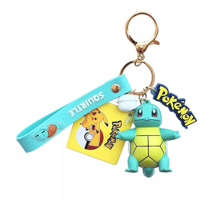 Genuine Pokemon Action Figure Pikachu Keychain Pokémon Keychain Squirtle Psyduck Keychain Model Car Keychain