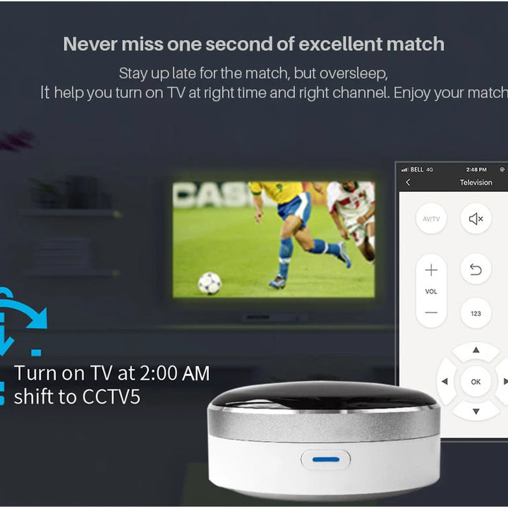 Universal IR Smart Remote Control WiFi Infrared Home Control Hub Tuya App Works with Google Home Alexa Siri