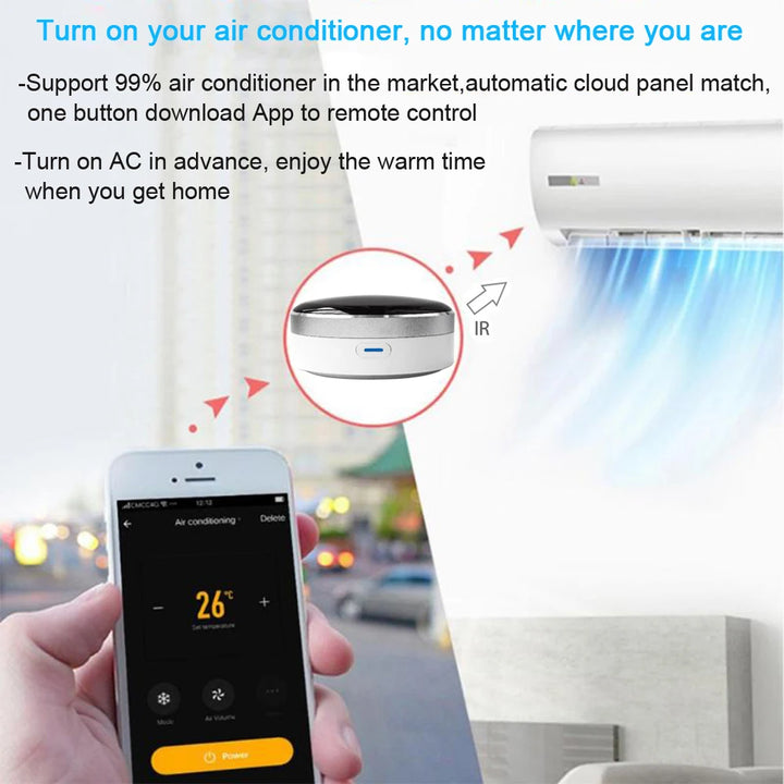 Universal IR Smart Remote Control WiFi Infrared Home Control Hub Tuya App Works with Google Home Alexa Siri