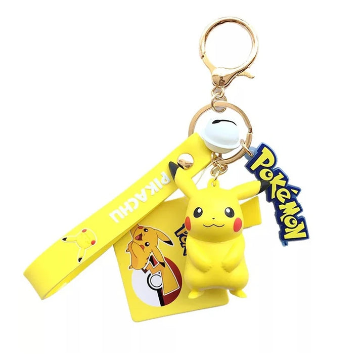 Genuine Pokemon Action Figure Pikachu Keychain Pokémon Keychain Squirtle Psyduck Keychain Model Car Keychain