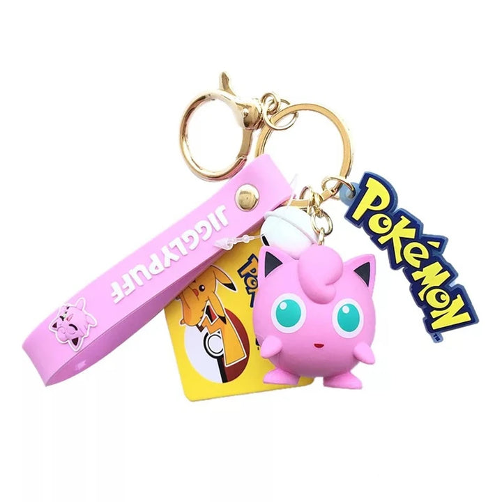 Genuine Pokemon Action Figure Pikachu Keychain Pokémon Keychain Squirtle Psyduck Keychain Model Car Keychain