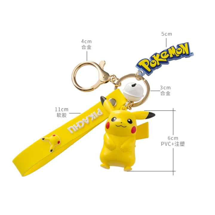 Genuine Pokemon Action Figure Pikachu Keychain Pokémon Keychain Squirtle Psyduck Keychain Model Car Keychain