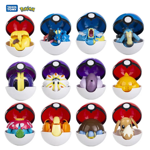 New Genuine Pokemon 9 Different Styles Toy Set Pokeball Pocket Monster Pikachu Eevee Charizard Gyarados Blastoise Figures Model
