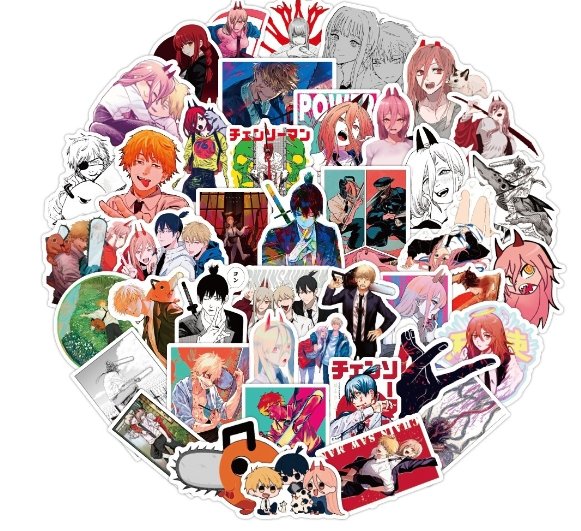 Assorted Chainsaw Man Stickers - Tinker's Way