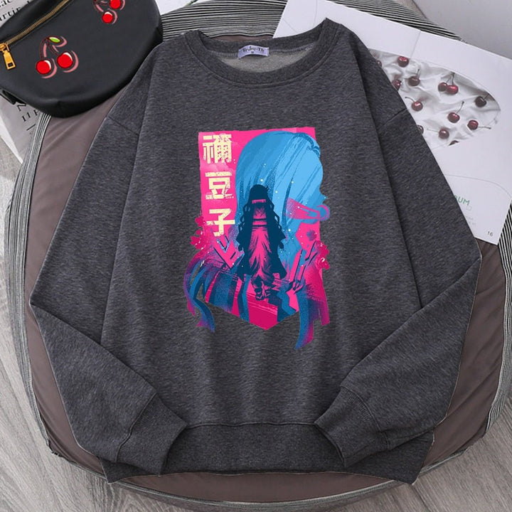 Demon Slayer (Nezuko Hamado) Harajuku Fleece Pullover - Tinker's Way
