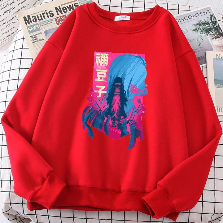 Demon Slayer (Nezuko Hamado) Harajuku Fleece Pullover - Tinker's Way