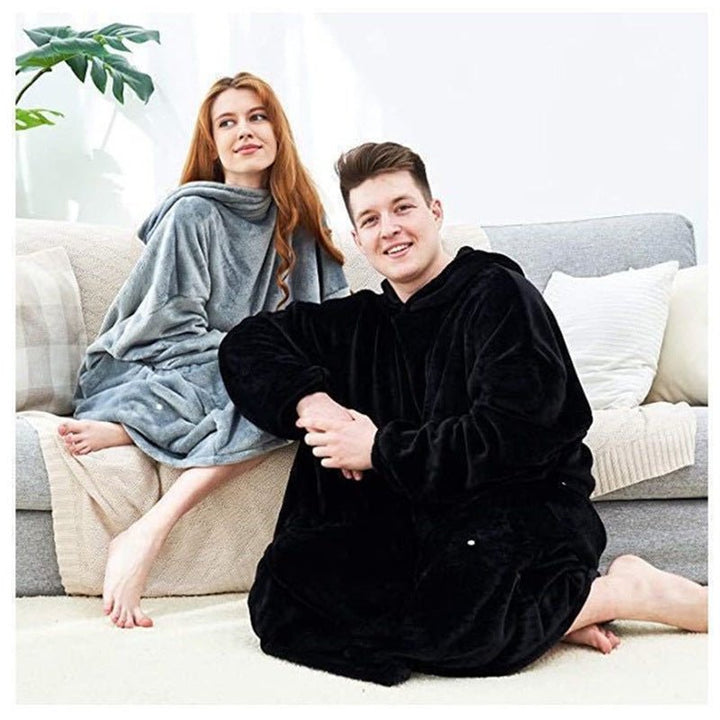 Flannel Blanket Hooded Robe - Tinker's Way