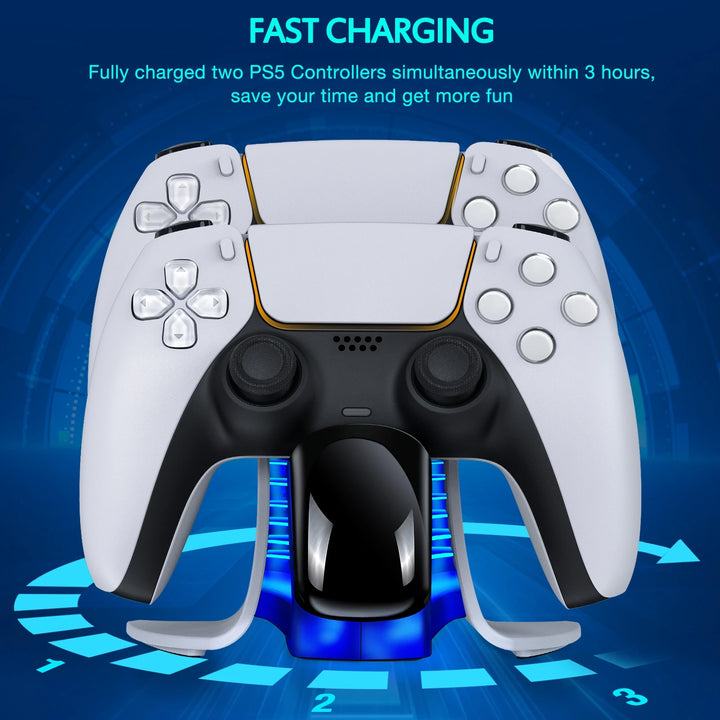 BEBONCOOL Dual Fast Charger For PS5 Controller Type-C Charging Cradle Station For Playstation 5 Controller Charger Gamepad Acces
