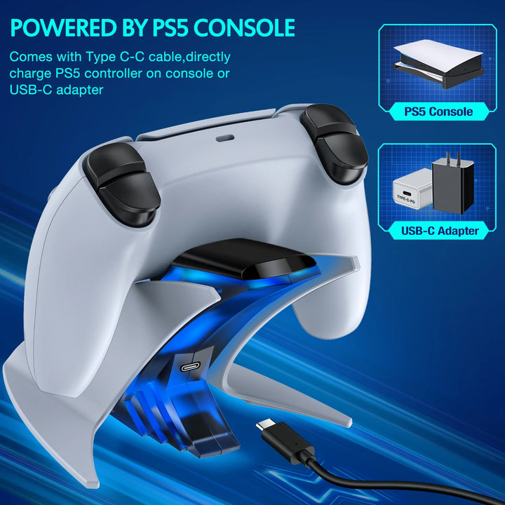 BEBONCOOL Dual Fast Charger For PS5 Controller Type-C Charging Cradle Station For Playstation 5 Controller Charger Gamepad Acces