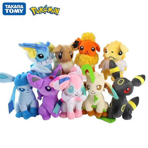 17-25cm Pokemon Pikachu Espeon Jolteon Umbreon Vaporeon Leafeon Glaceon Sylveon Flareon Anime Figure Plush Dolls Toy Kids Gift