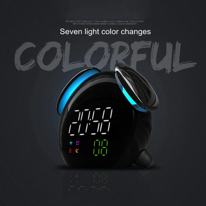 LED Wake Up Light Alarm Clock Night Light Bedroom Lamp Colorful Change USB Multifunction Alarm Clock For Child's Women Gifts