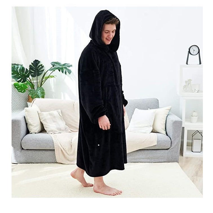 Flannel Blanket Hooded Robe - Tinker's Way